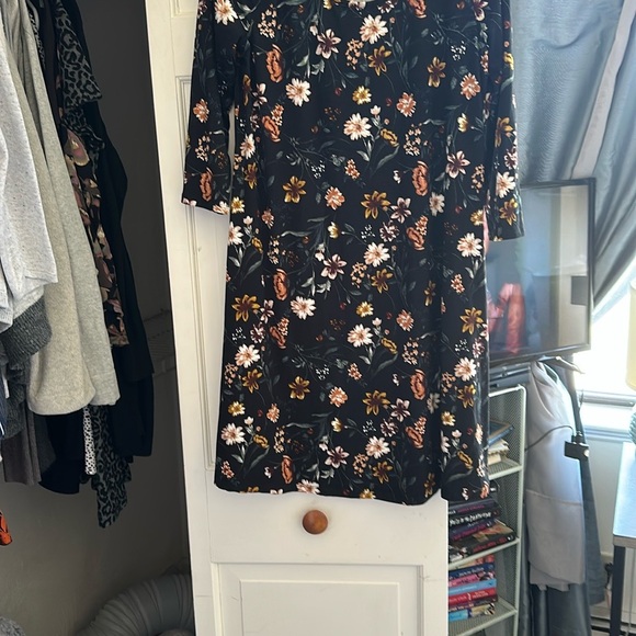 Nine Britton Pink and Orange Sheath Dress 3/4 Sleeve Crew Neck - Picture 1 of 1